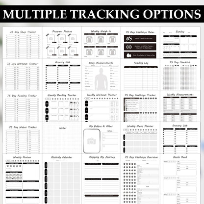 75 Day Hard Challenge Journal for Men or Women with PVC Cover – 75 Hard Challenge Book with Daily, Weekly, Monthly Planner & Wellness Trackers – 75 Challenge Planner Tracker for Fitness, Habits & Self-Care