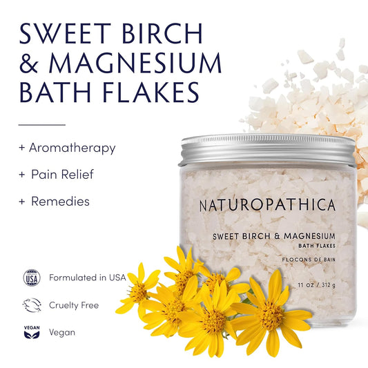 Naturopathica Sweet Birch & Magnesium Bath Flakes, 11 oz