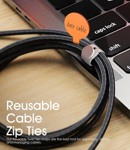 32Pcs Cable Labels and Silicone Cable Ties Set for Electronics