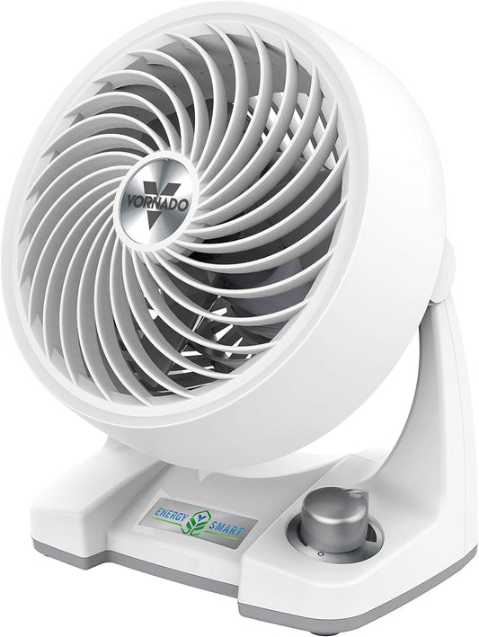Vornado 133DC Energy Smart Compact Air Circulator with Variable Speed Control, DC Motor, Adjustable Tilt, Quiet Operation for Bedroom, Office, and Home Use, White