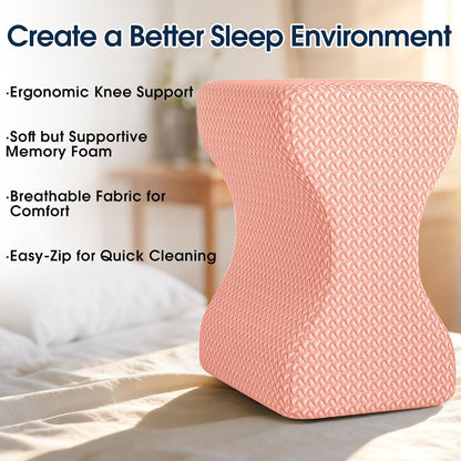 BlissTrends Memory Foam Knee Pillow, Knee Pillow for Side Sleepers, Leg Pillows for Sleeping Blood Circulation, Elevation Pillow for Spine Aligning, Sciatica, Back, Hip, Knee, Ankle Pain, Grey