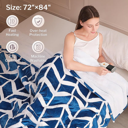 VENTIMI Electric Blanket Heated Throw, 50" x 60" Heated Blanket with 5 Heat Levels & 3 Hours Auto Off, Fast Heating Blankets with ETL & FCC Certification, Grey