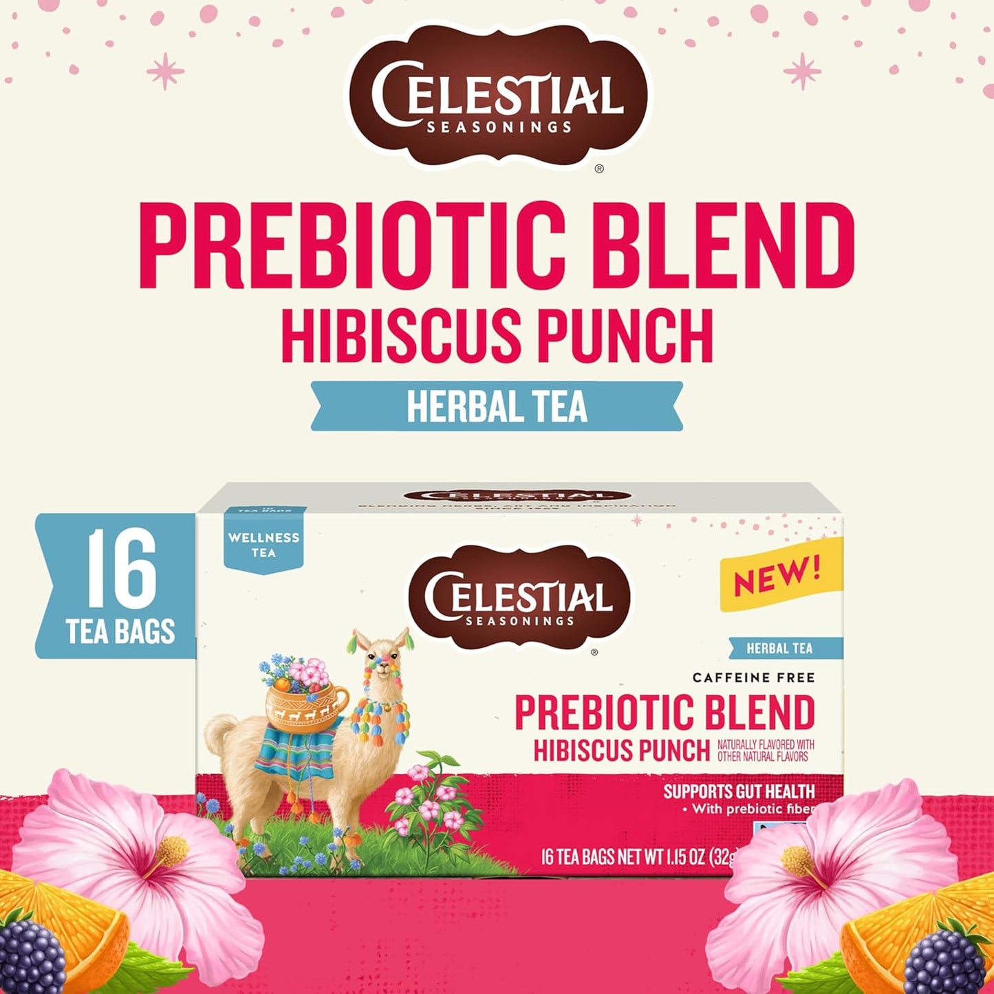 Celestial Seasonings Everyday Wellness Tea Variety Pack, Caffeine Free, 16 Tea Bags Box