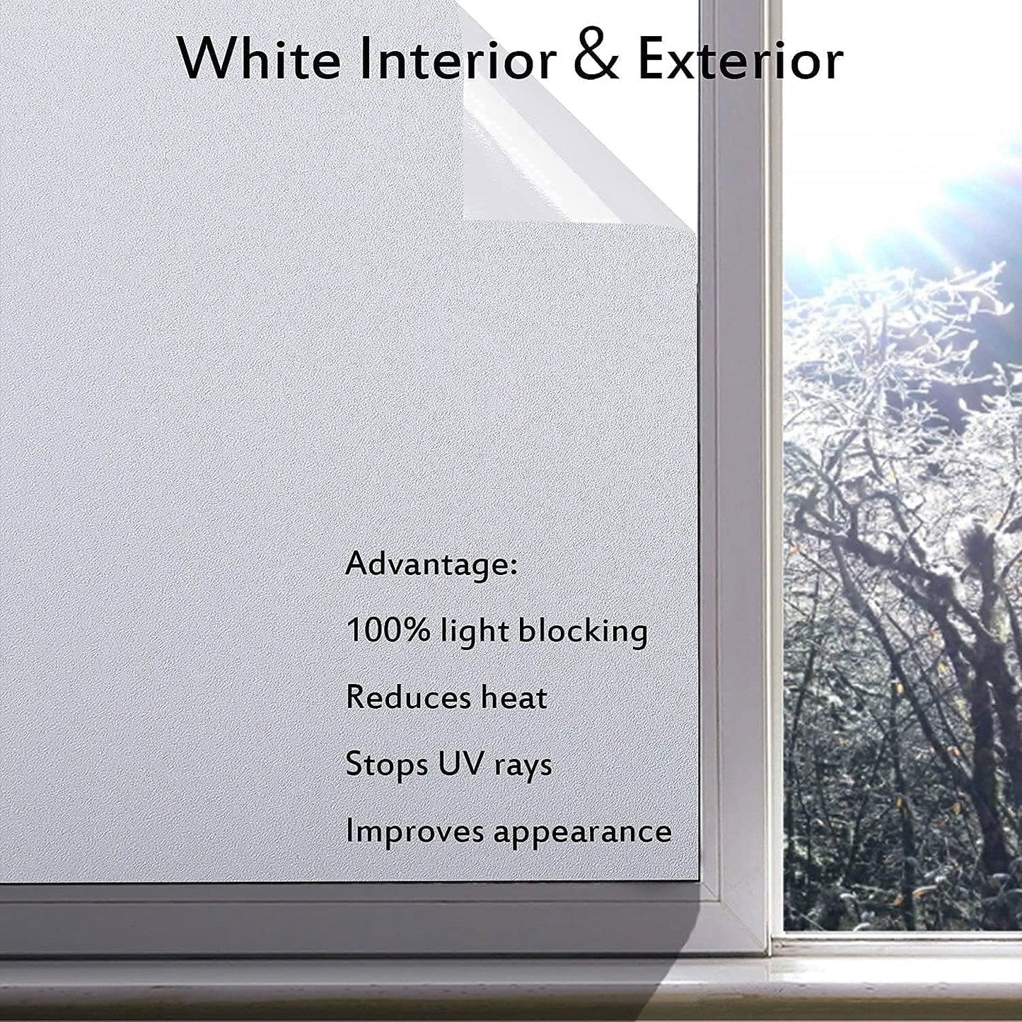 Blackout Window Film, Static Cling Window Tint 100% Light Blocking No-Glue Window Cover for Home Privacy, Room Darkening, Nap Time, Aquarium, Baby Room, Day Sleeping (Matte Black, 17.7x78.7 Inch)