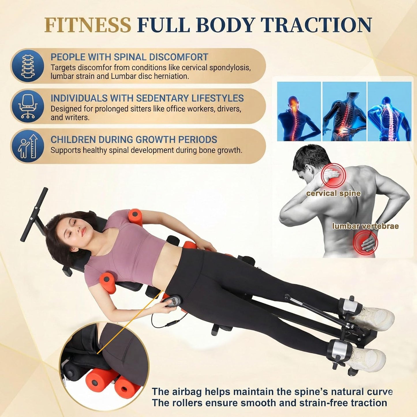 Spinal Decompression Machine Decompression Table for Back Pain Relief | Motorized Spine Decompression Device, spinal stretching device for sciatica and herniated disc relief, posture improvement