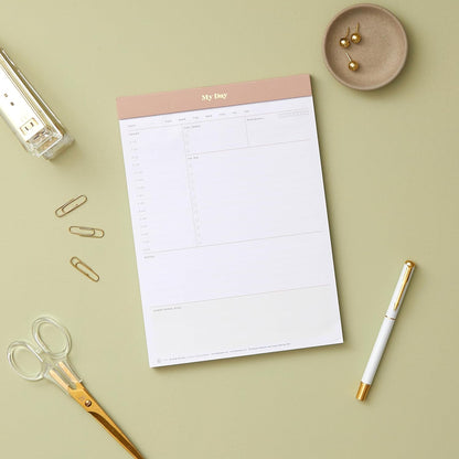 Blue Sky Desk Notes, Undated Daily Notepad, 7"x9", Gray