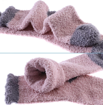 SDBING Fuzzy Socks for Women Soft Fluffy Home Sleeping Socks Cozy Warm Slipper Socks 6 or 5 Pairs