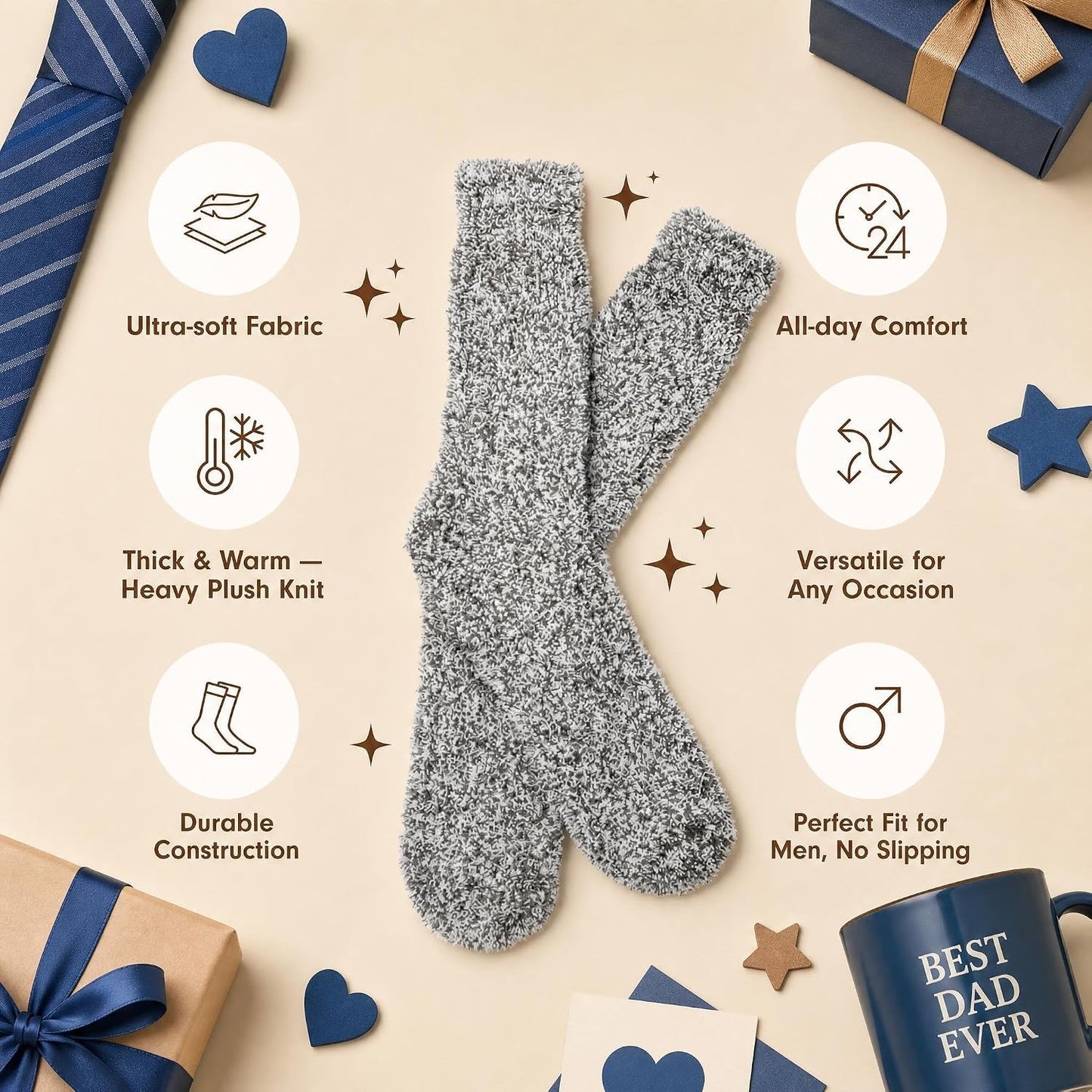 Unboxme Gifts Warm & Cozy Ultra-Luxe Cloud Sock, Gift for Women & Men