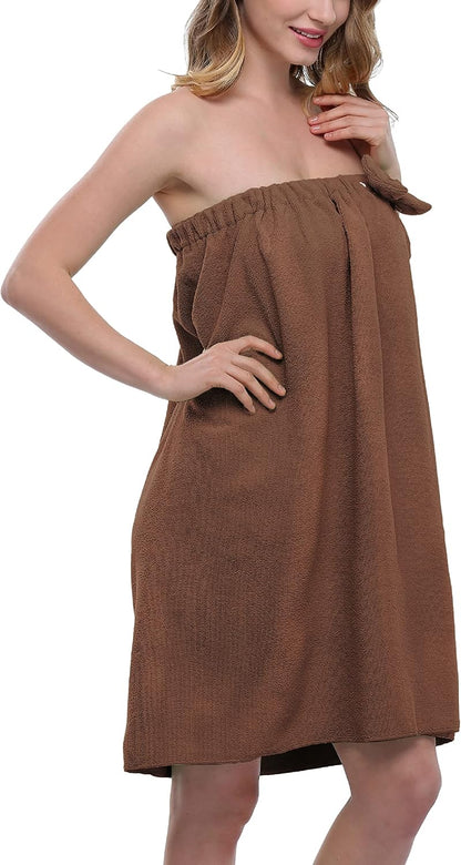 goodmansam Women's Shower Wrap Robes Spa Body Wrap Bathrobe Ultra Absorbent Cover up Towels