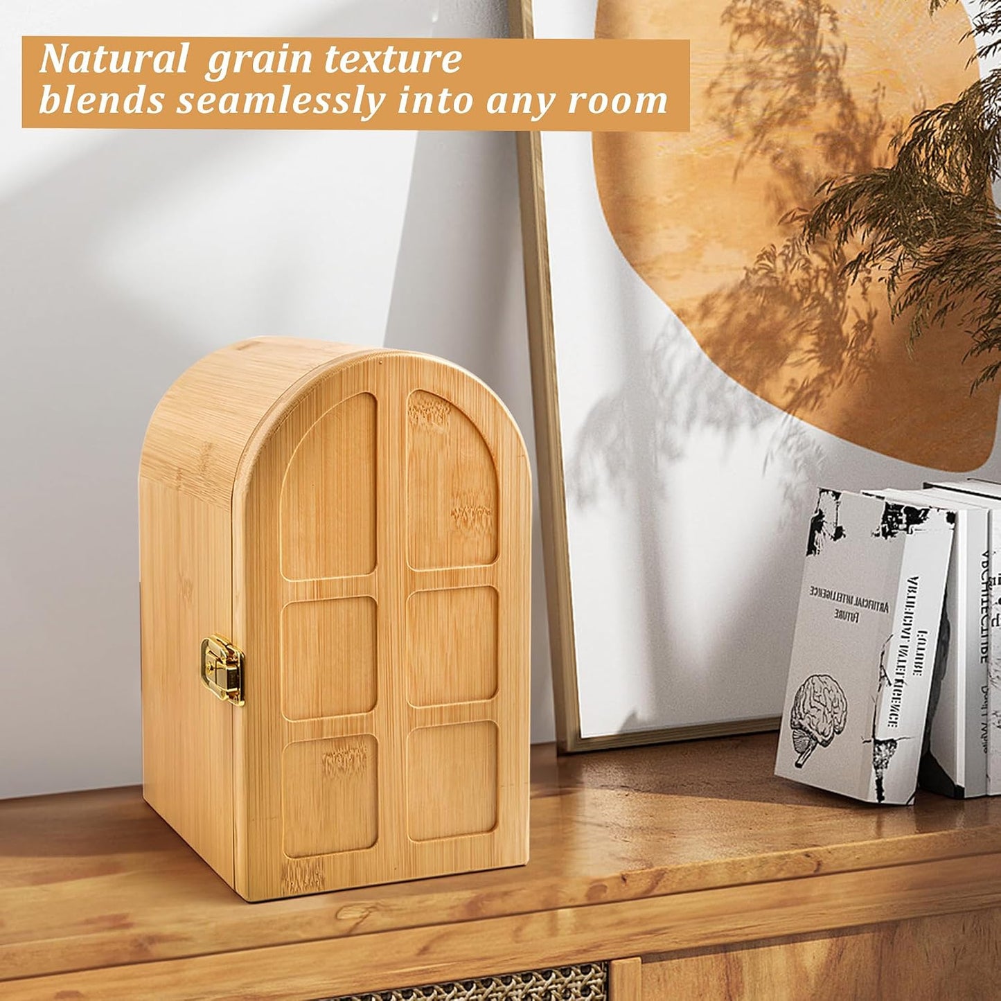 Bamboo Phone Jail with Lock, Phone Box for Family Time