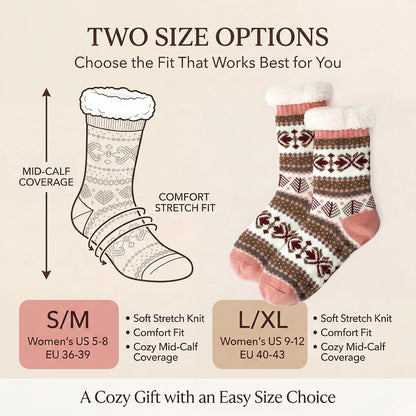 Cozylook Fuzzy Slipper Socks for Women with Grips Warm Cozy Soft Non-Slip Winter Socks Cozy Gift Idea