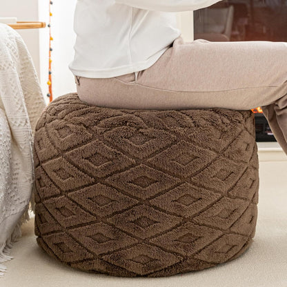 Round Pouf Ottoman 20 x 20 x 14 Inches Boho Poof Home Decor Floor Pouffe Ottoman Foot Rest for Couch Sofa Bean Bag Chairs Living Room Bedroom (Green)