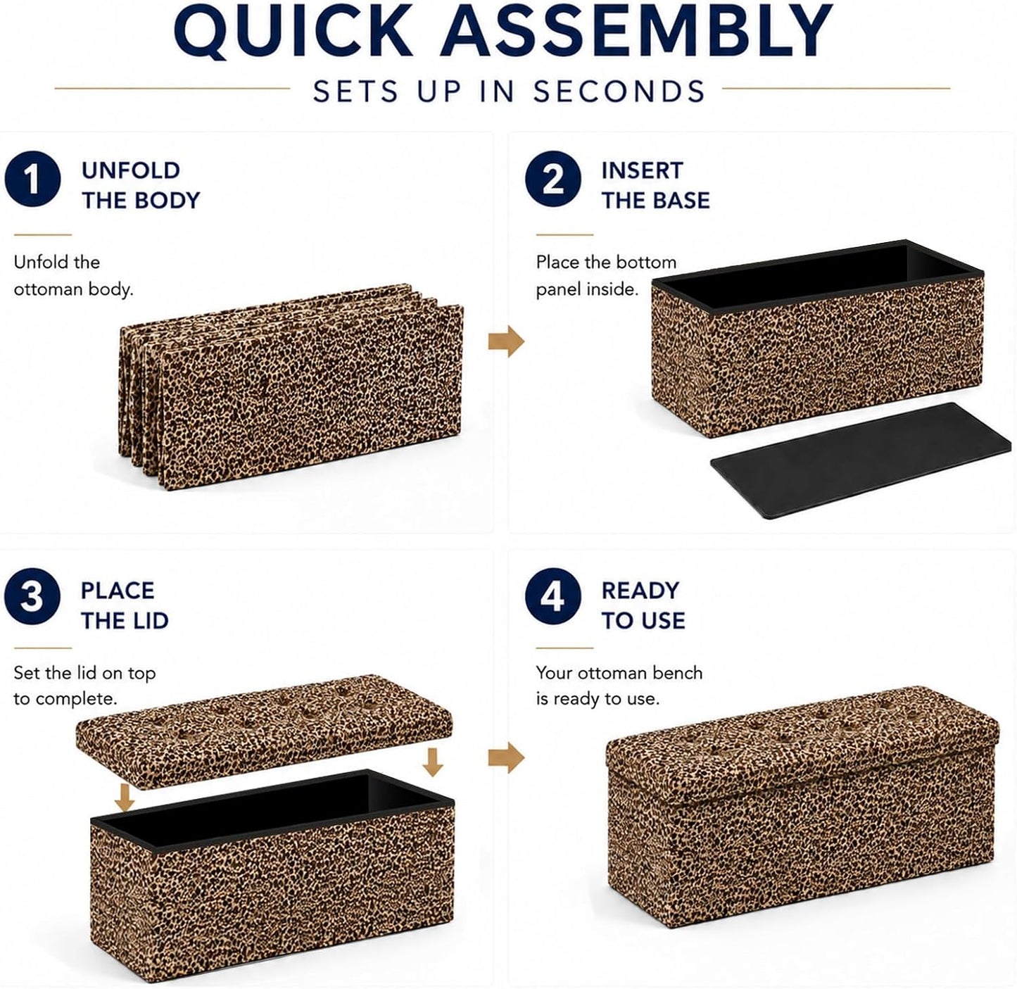 ALASDO Storage Ottoman Footrest Stool Small Ottoman with Storage Foldable Ottomans Foot Rest Footstool Bench for Living Room 17x13x13inches Grey