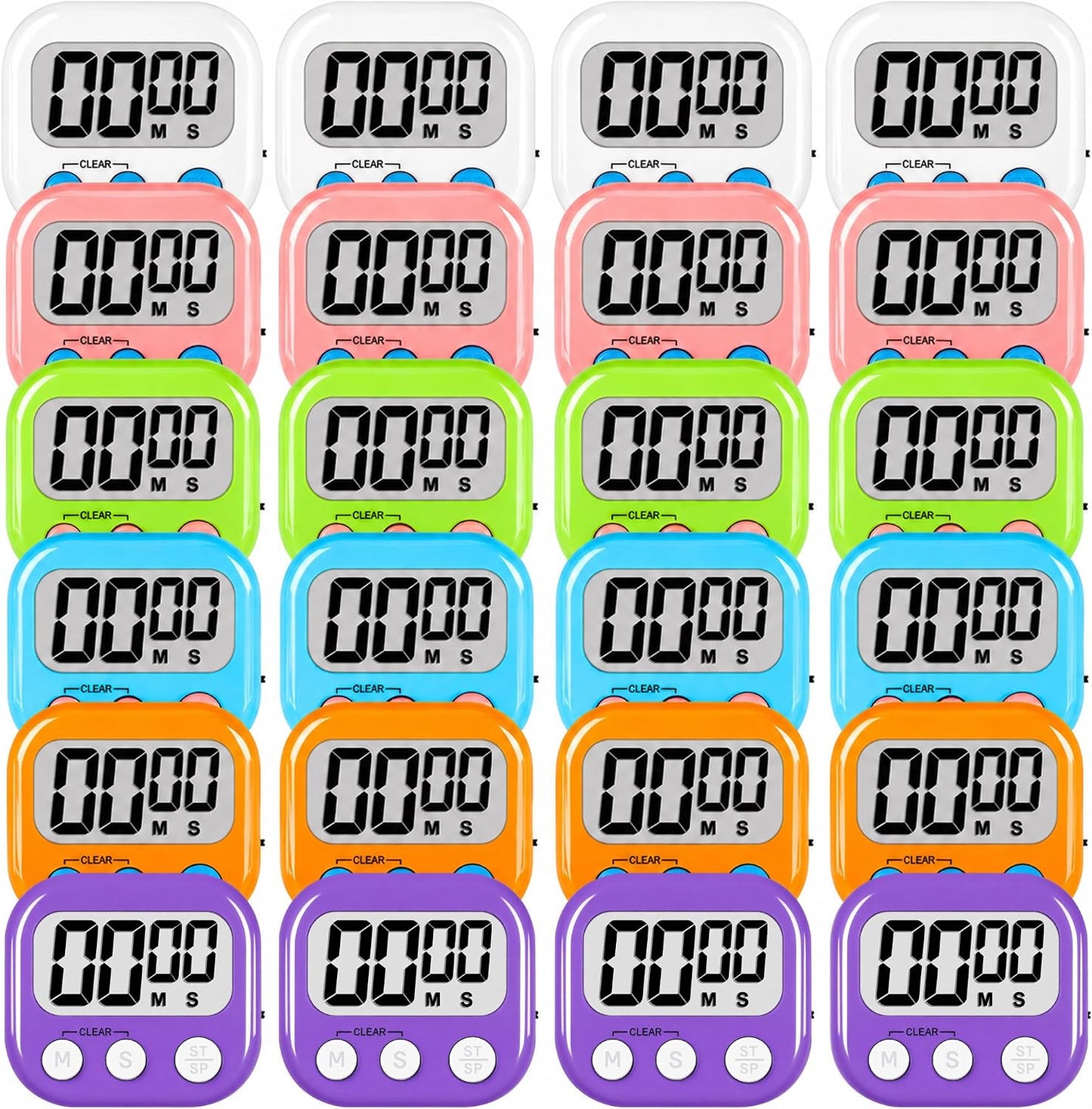 ZILLEEN Classroom Timers for Kids Classroom Magnetic Digital Kitchen Timers for Cooking Teachers Gym Game 6 Pcs
