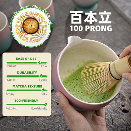TEANAGOO Matcha Whisk Set Black,7 Pcs Matcha Set,Matcha Kit for Ceremony,Tradition Tea Set for Making Breakfast/Latte,Matcha Whisk Set with Bowl(Chawan)/Whisk and Holder,Gift for Family/Friend