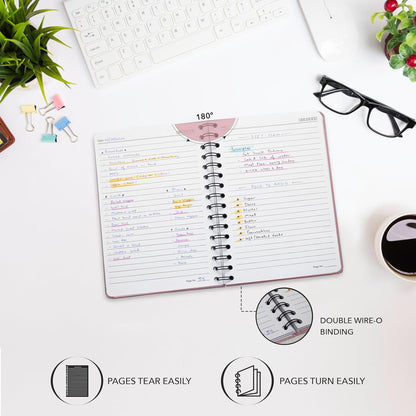 Nextnoid Lined Spiral Notebook Journal For Women & Men - A5(5.8" x 8.3") 170 Pages, Hardcover Notebooks for Work & Note Taking, College Ruled Journals for Writing - Grey