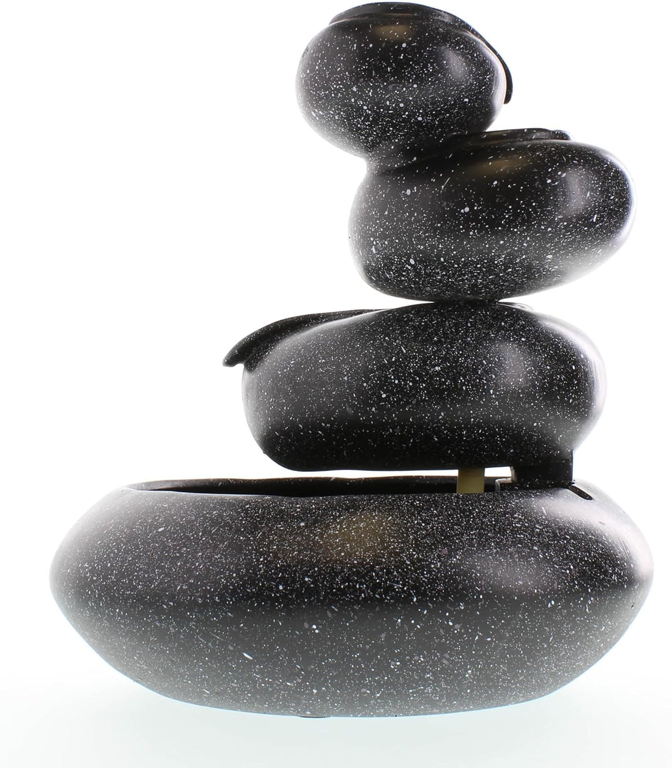 Zingz & Thingz Zen Collection Resin Tabletop LED Water Fountain, Four-Tier, 9.5x9.5x10