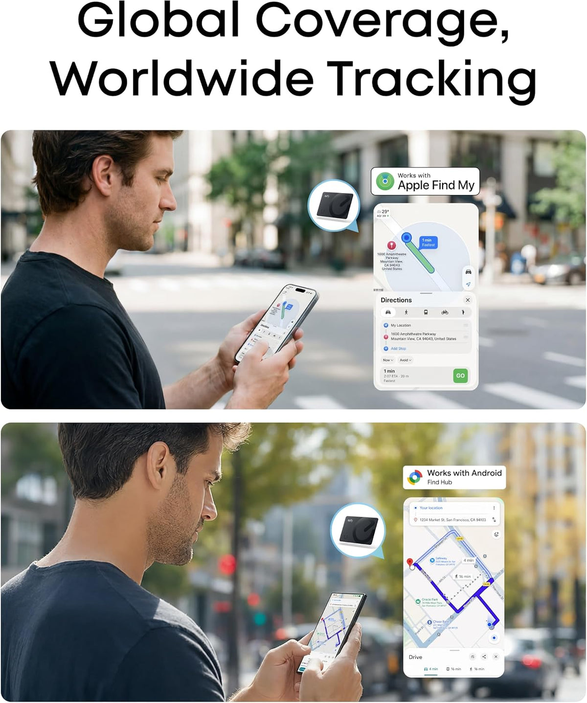 eufy SmartTrack Card E40, Works with iPhone iOS or Android, 1.7 mm Ultra-Thin, Wireless Charging, 80 dB Loud Alarm, Water-Resistant, Perfect for Wallets and Passports