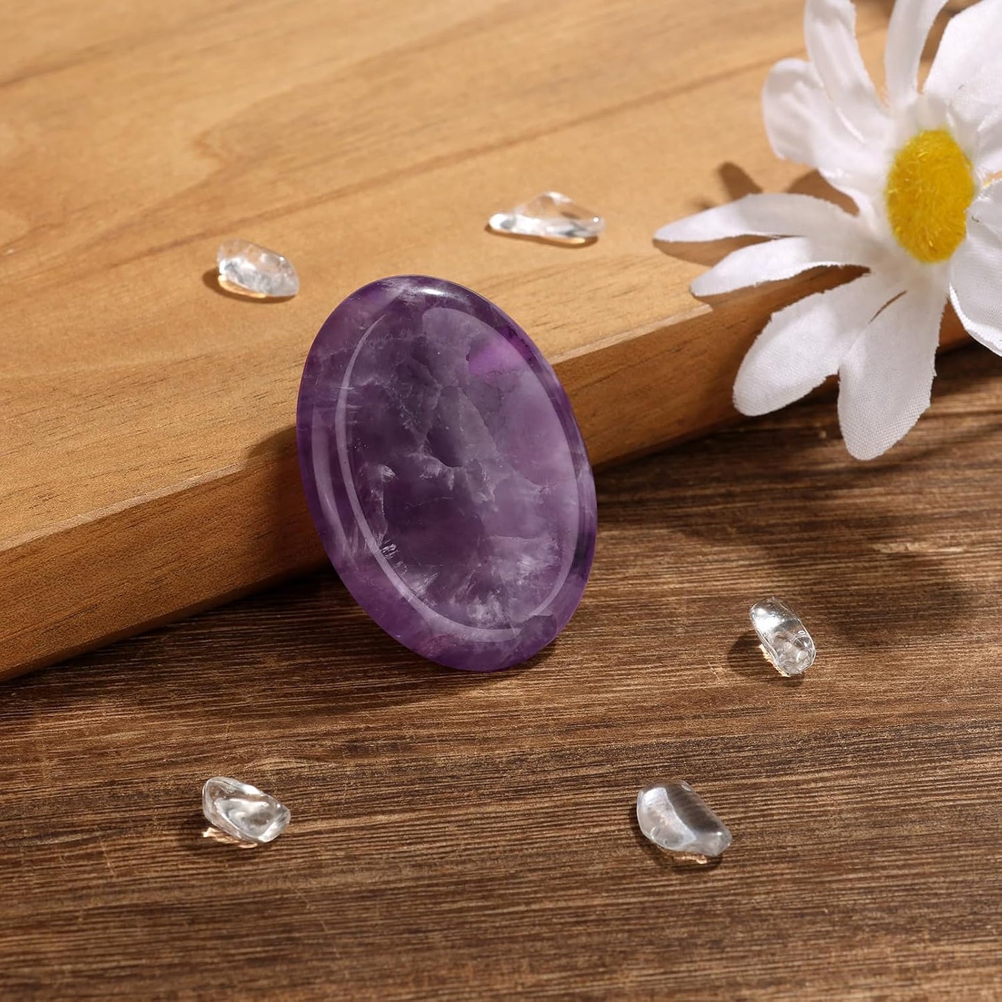6PCS Thumb Worry Stone for Anxiety Healing Crystals Sets, Hand Carved Crystals and Healing Stones, Meditation Crystal Reiki Natural Relax Palm Stone for Anxiety Therapy Relief