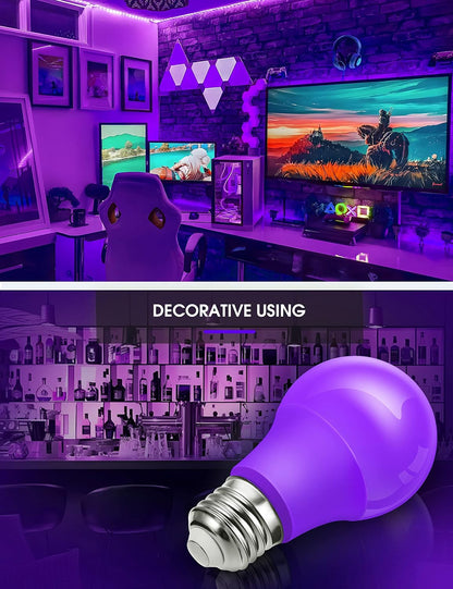 L LOHAS LED Sleep aid Amber Light Bulbs, Blue Light Blocking, A19 9W(60 Watt Equivalent) Dim Light Bulbs, 1800K Warm Light Bulb, E26 Base, 2 Pack