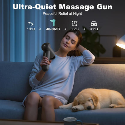 Nekteck Massage Gun Deep Tissue - 12mm Amplitude, 30 Speeds, Full-Body Muscle Relaxation Device with 5-Head for Pain Relief, Quiet USB-C Rechargeable Percussion Muscle Massager for Home Office Travel