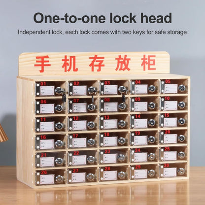Wooden Phone Charging Stat for Classroom Wall Mounted nizer with 25 Slots Portable le Phone Holder Ideal for School Use and Office Sto.