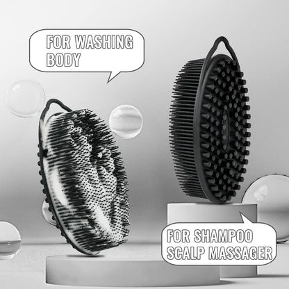 TDHDIKE Silicone Body Scrubber Loofah - Set of 3 Soft Exfoliating Body Bath Shower Scrubber Loofsh Brush for Sensitive Kids Women Men All Kinds of Skin