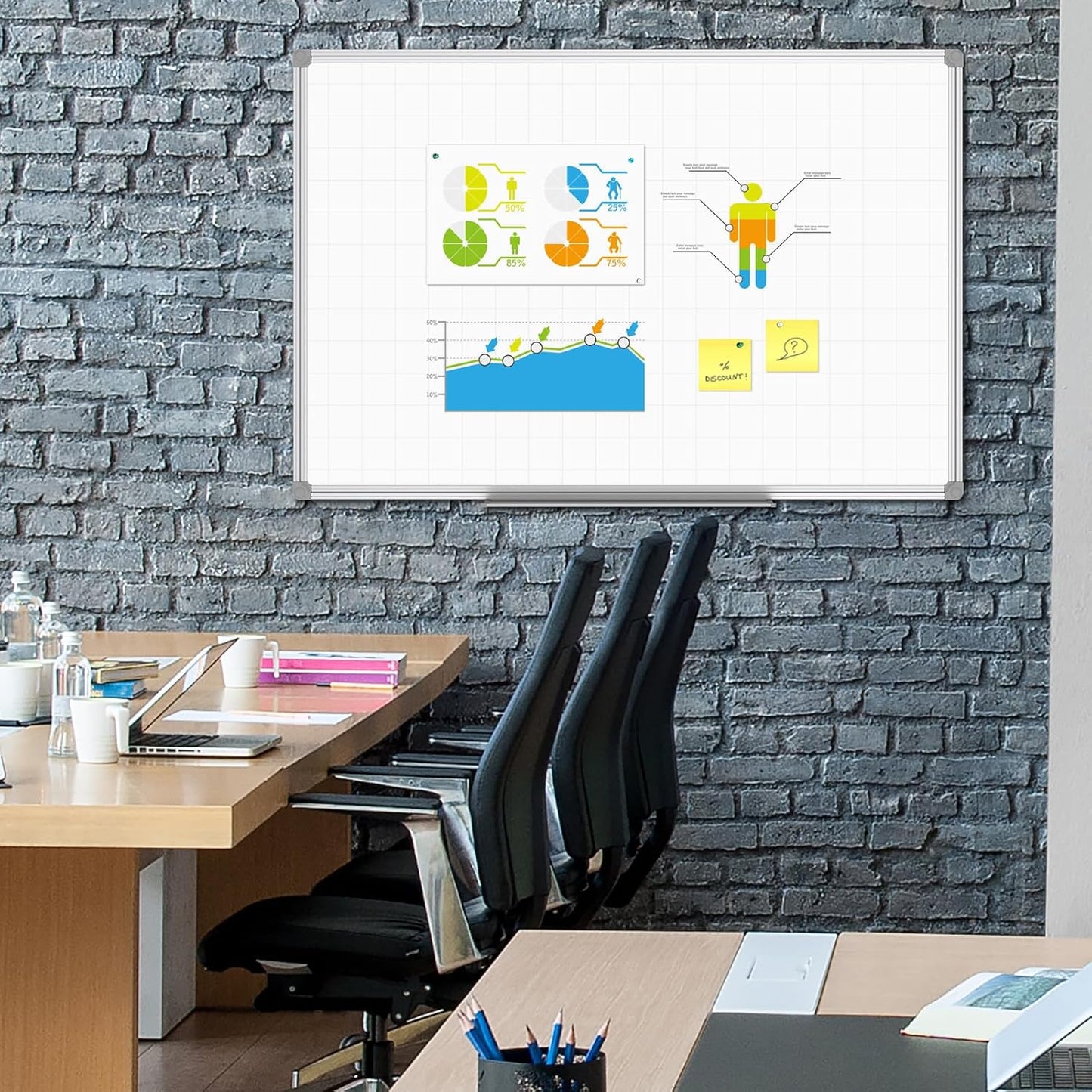 JILoffice Magnetic Dry Erase Calendar Whiteboard, 4 Month White Board Planner 36 X 24 Inch, Black Aluminum Frame Wall Mounted Board for Office Home and School