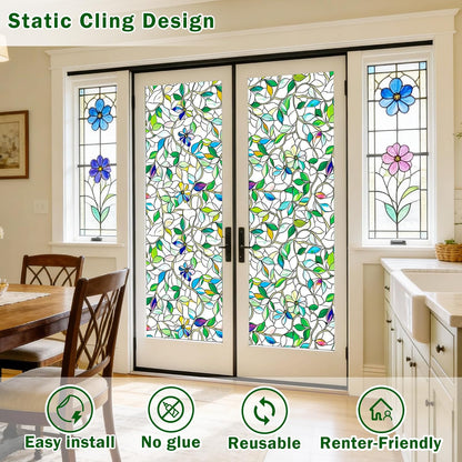 Frosted Glass Window Film, Decorative Sun Heat Blocking,Anti UV Save Energy