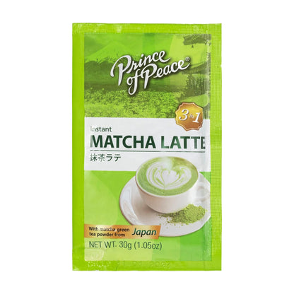 Prince of Peace 3 in 1 Matcha Latte Instant Beverage, 24 Sachets – Made with Matcha Powder from Japan - Instant Hot or Cold Beverage – Easy to Brew – Rich and Creamy Taste – Just Add Water