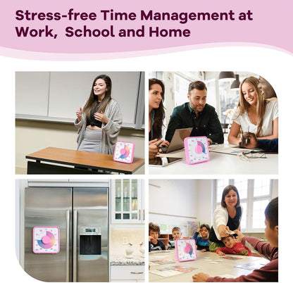 Visual Timer 7.5 inch; 60 Minute 1 Hour Countdown Timer for Kids Classroom Teaching Tool Home Office Meeting, Mechanical Countdown Clock for Exam Time Management Magnetic, Navy Blue with Colorful Disc