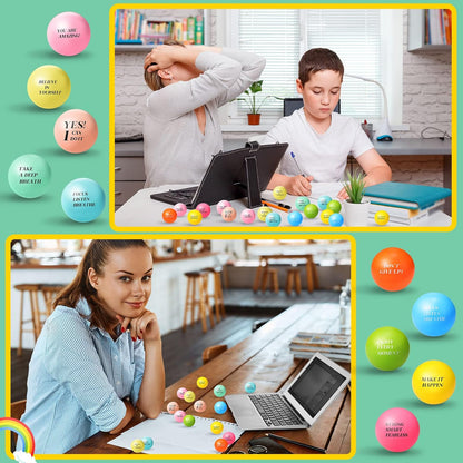 Sotiff 100 Pcs Motivational Balls Bulk for Adults, Ten Colors Inspirational
