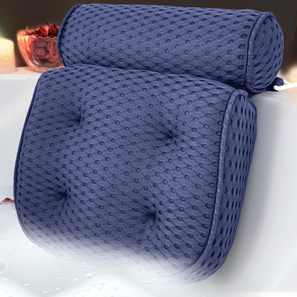 AEROiVi Luxury Bath Pillows for Tub，Bath Pillow Bathtub Pillows for Head and Neck Support Bath Cushion Made from Soft Spacer Mesh Material with Suction Cups,Gray
