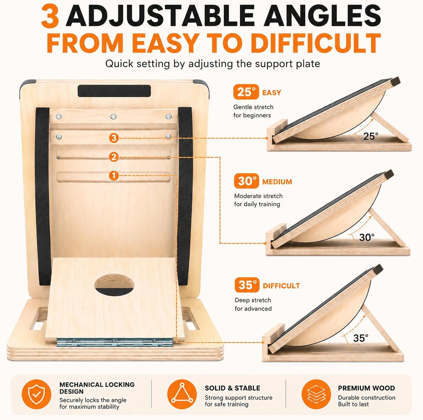 MUCITAGF Professional Slant Board, Adjustable Incline Board and Calf Stretcher, Slant Board for Calf Stretching, Calf Stretch Board