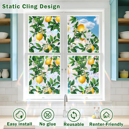 Window Film, Frosted Privacy, One Way Tint, UV Block, Heat Insulation, Anti-Glare, Static Cling, Renter Friendly for Home Bathroom Door