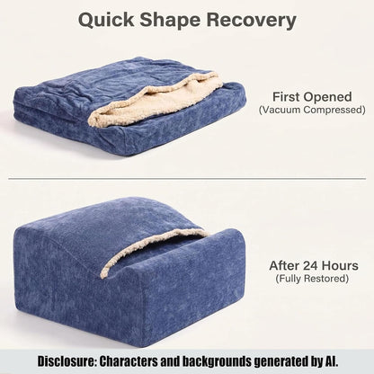 Work Foot Rest Under Desk,Comfort Foot Rest for Couch | Foot Rest For Under Desk at Work,At Soft Ergonomic Footrest,Support Foot Pillow,Heel Chair,Leg Elevation Pillow blue