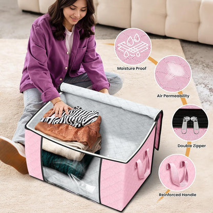 Fab totes Storage Bags for Clothes Blanket Storage Bins with Lids