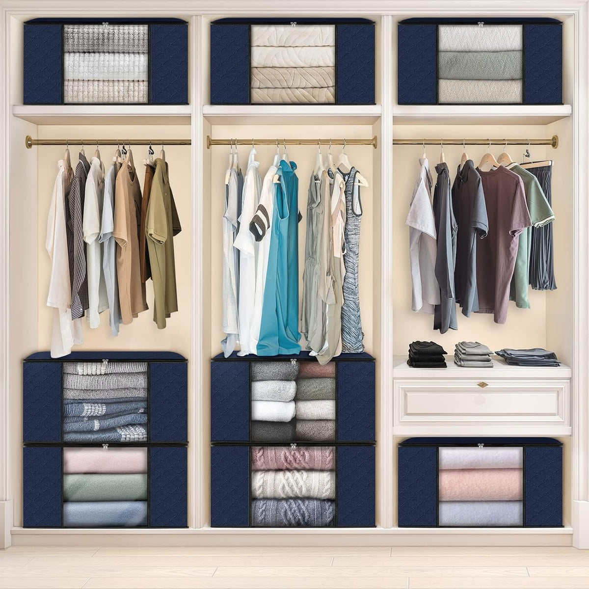 Fab totes Storage Bags for Clothes Blanket Storage Bins with Lids