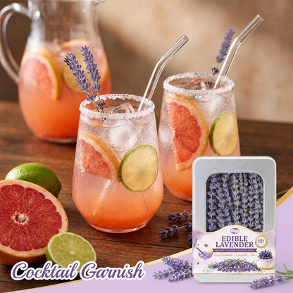 60+ PCS Edible Lavender Sprigs 1.1oz for Cocktails & Dessert Decor