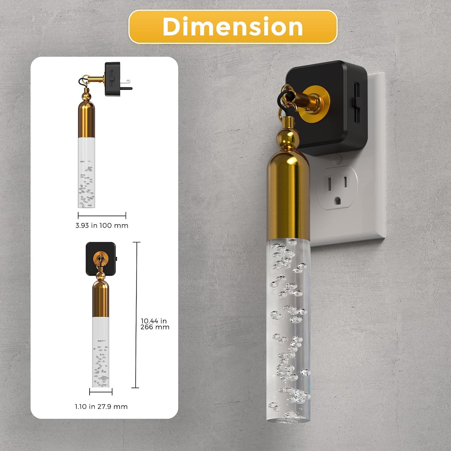 L LOHAS LED Night Lights Plug into wall, Amber Night Light with Adjustable Brightness, Plug in NightLight with Auto Light Sensor, Wall Sconce-Style Design Night Light for Bathroom,Hallway, 2 Pack