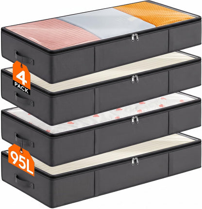 Lifewit 95L Under Bed Storage Container, Blanket Organizer, Gray