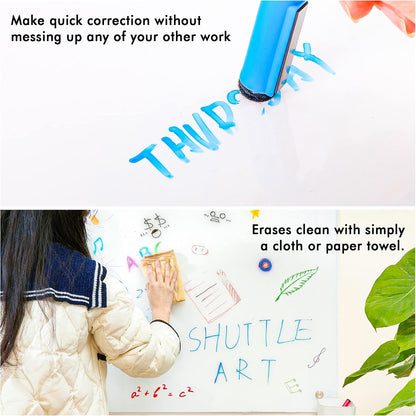 Shuttle Art Magnetic Whiteboard Markers, 20 Pieces Fine Tip and Eraser, Dry Erase Whiteboard Markers, for Writing on Whiteboards, Weekly Planner, Glass for School Office Home