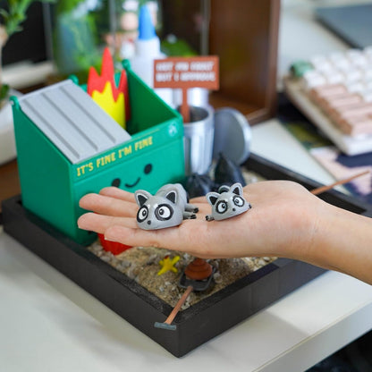 Tian Zhun Dumpster Fire Zen Garden for Desk Mini Zen Garden Gag Gifts Funny Sand Tray Therapy Kit White Elephant Gifts Sand Included