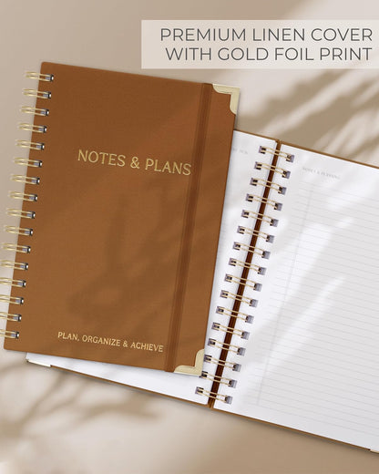 ZICOTO Aesthetic Daily Planner And Notebook With Hourly Schedule - Aesthetic Spiral To do List Notepad For Work/Home to Organize Tasks And Appointments - Stylish School/Office Supplies Book For Women