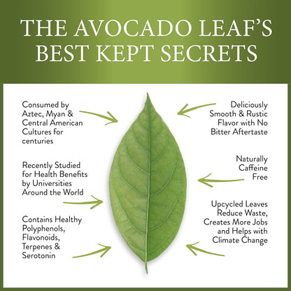 Avocado Leaf Tea Sampler Set | 4 Sachets - 8 Full Flavored Cups | Caffeine Free | Cold Brew or Hot Tea | Healthy Tea | Gift Tea Set | Immune Booster | Assorted Teas