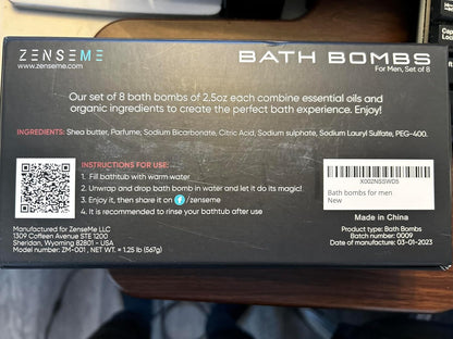 Bath Bombs for Men - Gift Set of 18 Square Shaped Handmade Natural Bath Bombs of 2.5 oz w/Essential Oils, Unique Manly Scents, for Boyfriend, Husband, Father - 18 Pack Square