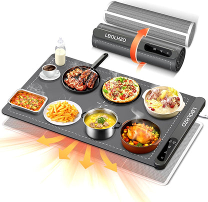 Warming Mat For Food Extra Large 36"x16" 580W Food Warming Mat With Heat Resistant Pad,Chafing Dishes for Buffet 6 Temp 6 Hour,Roll Up Food Warmers for Parties Buffet for Catering Gatherings