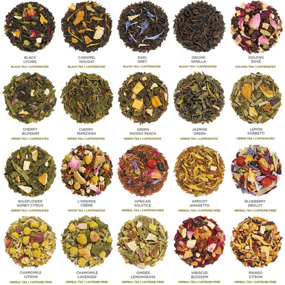 Tea Forte Tea Sampler, 40 Pyramid Infuser Bags, Premium Tea Gift Set