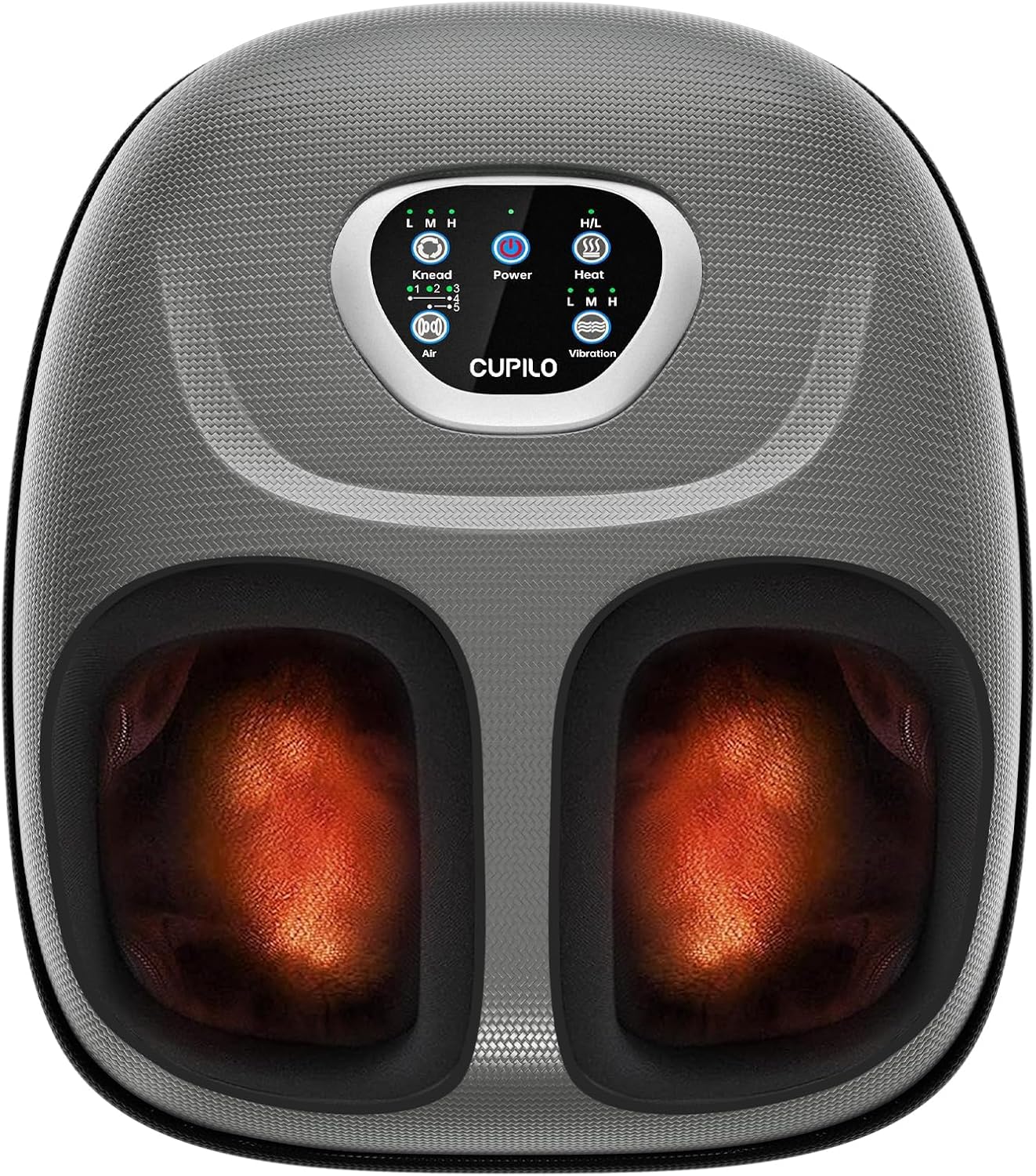CuPiLo Foot Massager FSA Eligible HSA 2026 Upgraded, Birthday Gifts for Women Men Mom Dad, Feet Massager with Heat for Plantar Fasciitis Relief, 5 Levels Compression & Vibration Massage for Neuropathy
