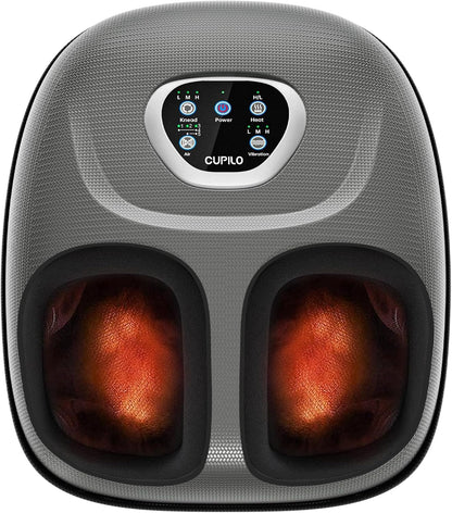 CuPiLo Foot Massager FSA Eligible HSA 2026 Upgraded, Birthday Gifts for Women Men Mom Dad, Feet Massager with Heat for Plantar Fasciitis Relief, 5 Levels Compression & Vibration Massage for Neuropathy